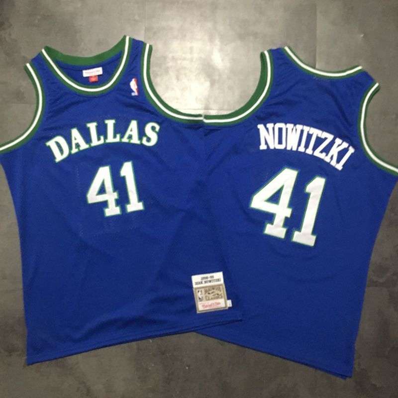 1998/99 Dallas Mavericks NOWITZKI #41 Blue Classics Basketball Jersey (Closely Stitched)