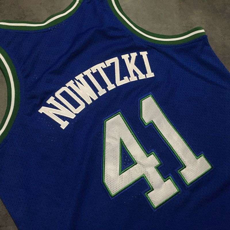 1998/99 Dallas Mavericks NOWITZKI #41 Blue Classics Basketball Jersey (Closely Stitched)