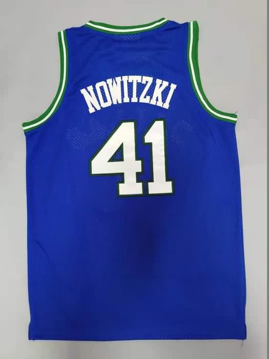 1998/99 Dallas Mavericks NOWITZKI #41 Blue Classics Basketball Jersey (Stitched)