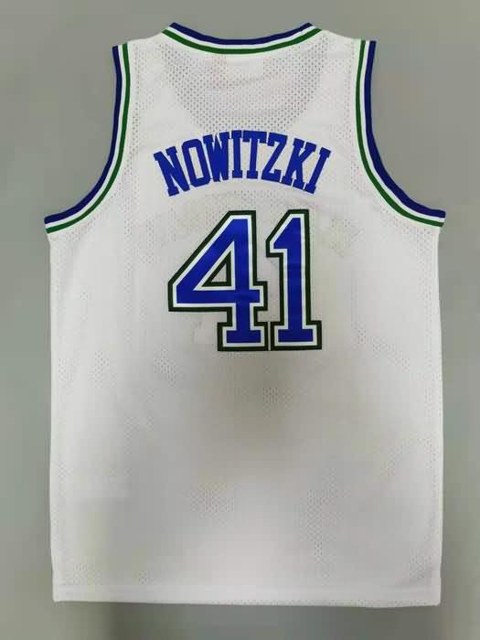 1998/99 Dallas Mavericks NOWITZKI #41 White Classics Basketball Jersey (Stitched)