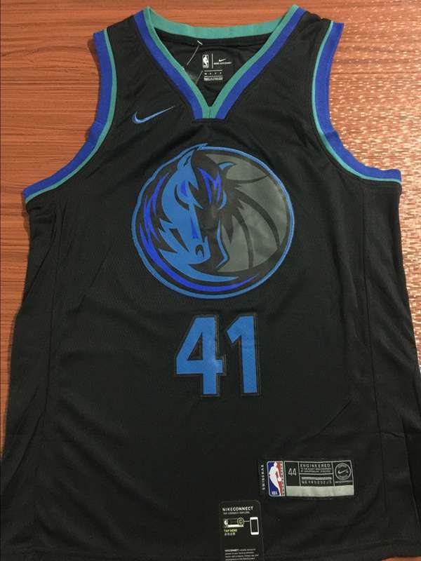 Dallas Mavericks NOWITZKI #41 Black City Classics Basketball Jersey (Stitched)