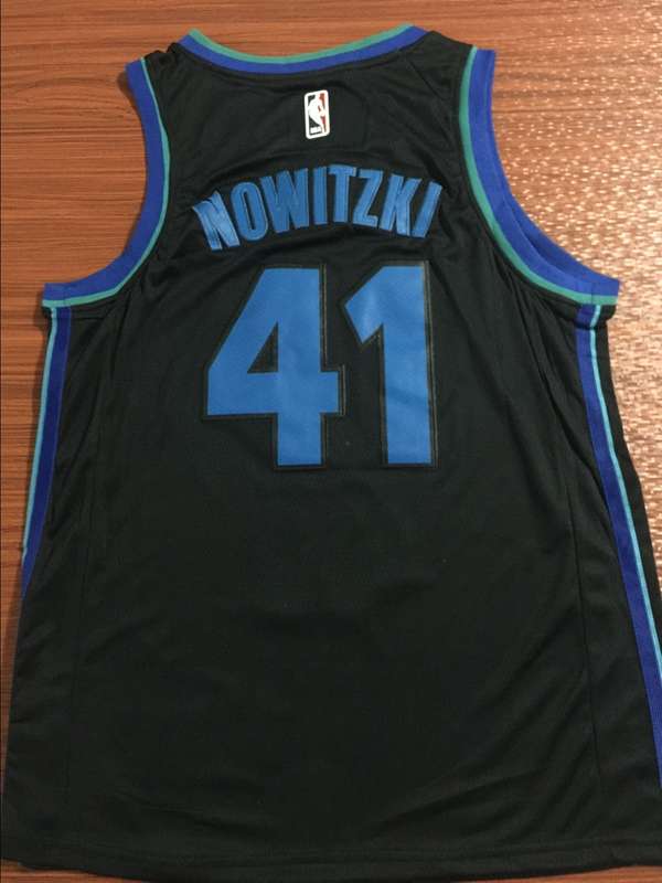 Dallas Mavericks NOWITZKI #41 Black City Classics Basketball Jersey (Stitched)