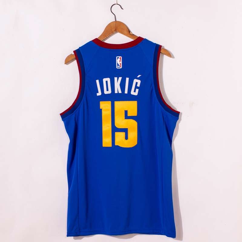 20/21 Denver Nuggets JOKIC #15 Blue AJ Basketball Jersey (Stitched)