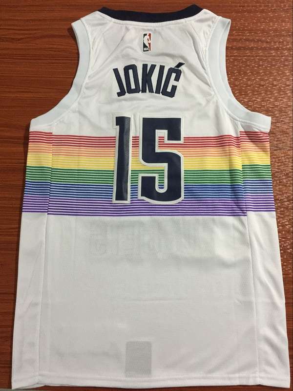 2020 Denver Nuggets JOKIC #15 White City Basketball Jersey (Stitched)