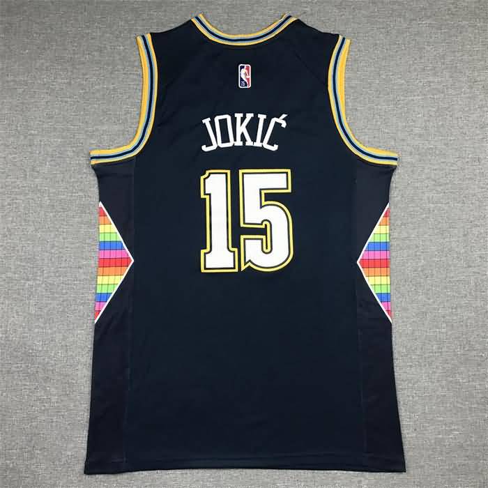 21/22 Denver Nuggets JOKIC #15 Dark Blue City Basketball Jersey (Stitched)