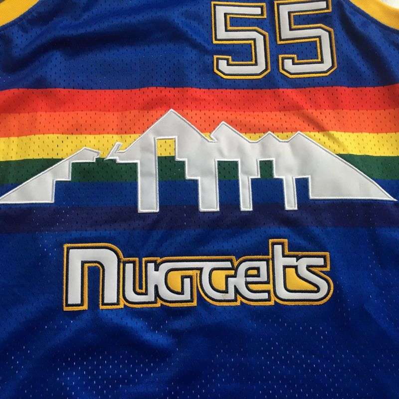 1991/92 Denver Nuggets MUTOMBO #55 Blue Classics Basketball Jersey (Closely Stitched)