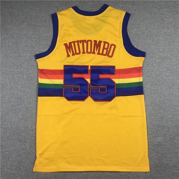 1991/92 Denver Nuggets MUTOMBO #55 Yellow Classics Basketball Jersey (Stitched)