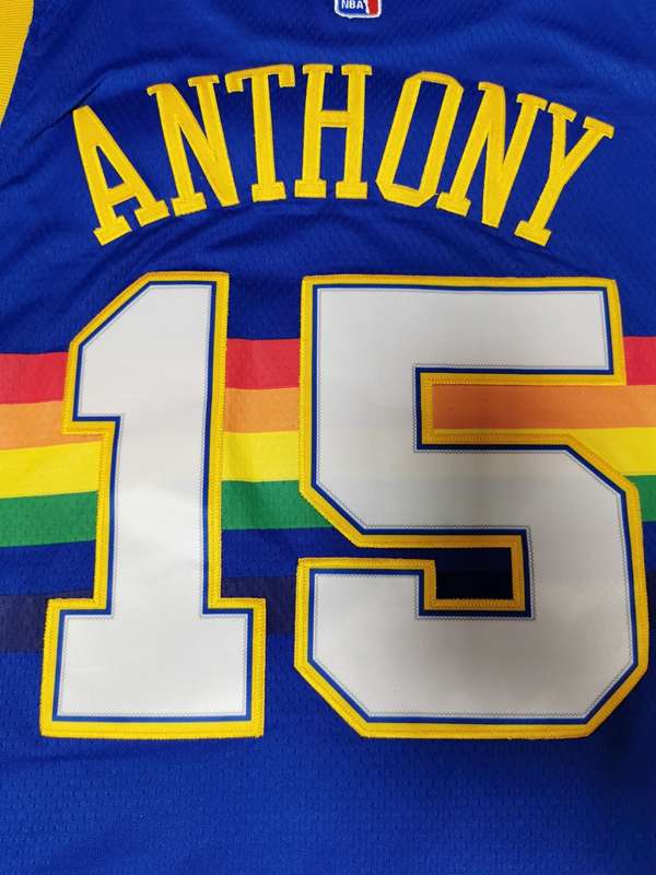 Denver Nuggets ANTHONY #15 Blue Classics Basketball Jersey (Stitched)