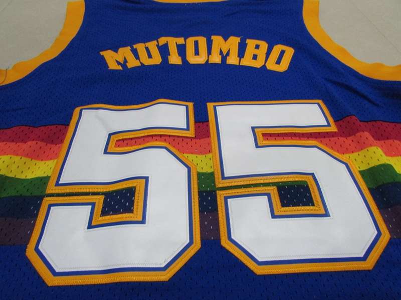 Denver Nuggets MUTOMBO #55 Blue Classics Basketball Jersey (Stitched)