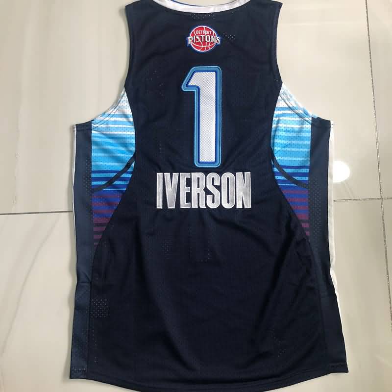 2009 Detroit Pistons IVERSON #1 Dark Blue Classics Basketball Jersey (Closely Stitched)