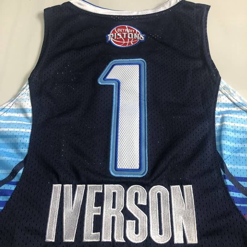 2009 Detroit Pistons IVERSON #1 Dark Blue Classics Basketball Jersey (Closely Stitched)