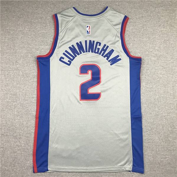 20/21 Detroit Pistons CUNNINGHAM #2 Grey AJ Basketball Jersey (Stitched)