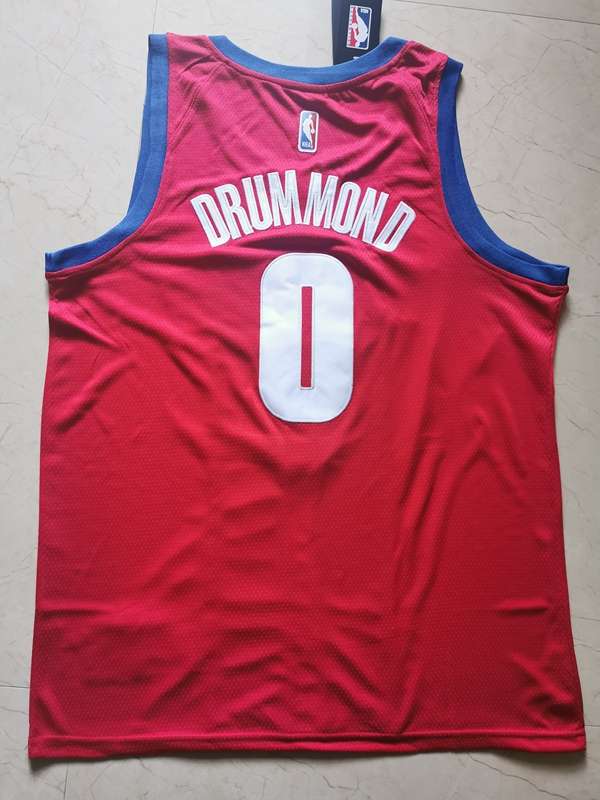 2020 Detroit Pistons DRUMMOND #0 Red City Basketball Jersey (Stitched)