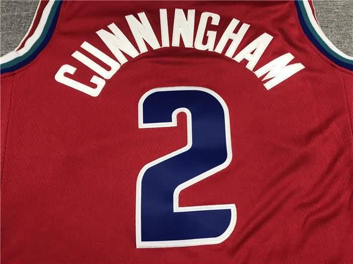 21/22 Detroit Pistons CUNNINGHAM #2 Red City Basketball Jersey (Stitched)