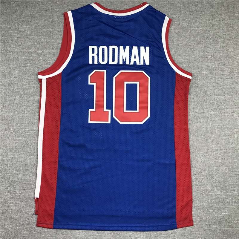 1988/89 Detroit Pistons RODMAN #10 Blue Classics Basketball Jersey (Stitched)