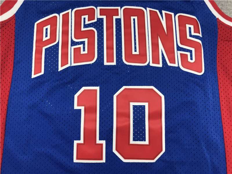 1988/89 Detroit Pistons RODMAN #10 Blue Classics Basketball Jersey (Stitched)