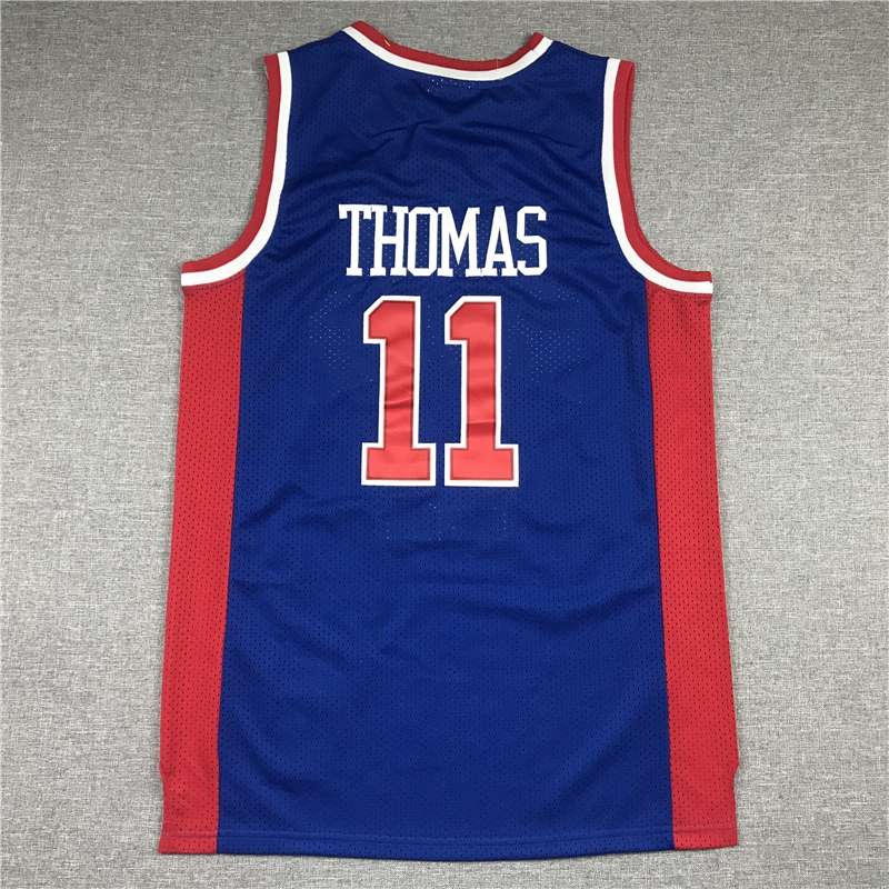 1988/89 Detroit Pistons THOMAS #11 Blue Classics Basketball Jersey (Stitched)