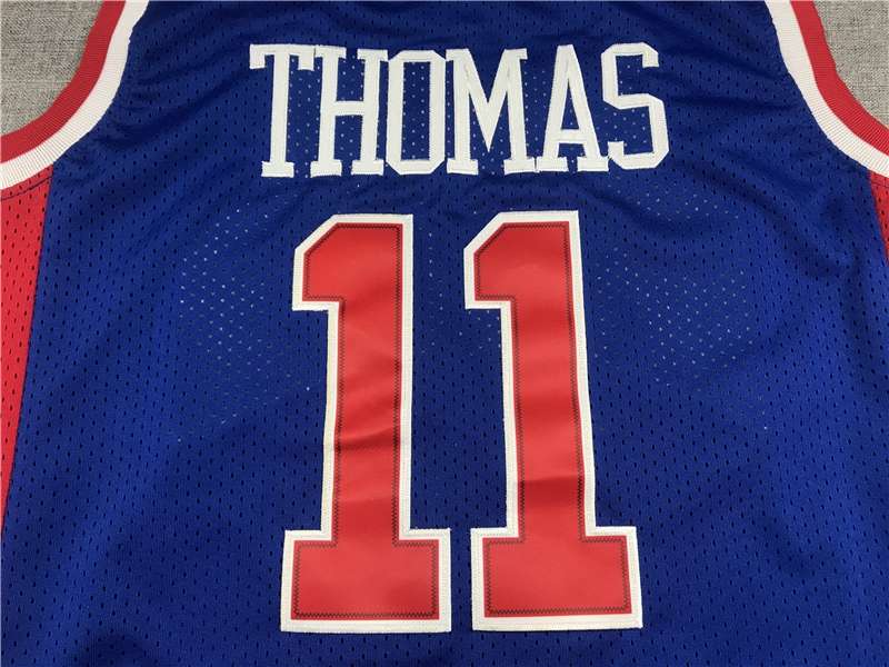 1988/89 Detroit Pistons THOMAS #11 Blue Classics Basketball Jersey (Stitched)