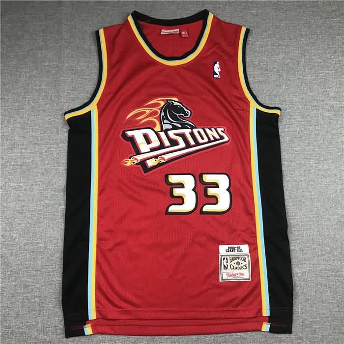 1998/99 Detroit Pistons HILL #33 Red Classics Basketball Jersey (Stitched)