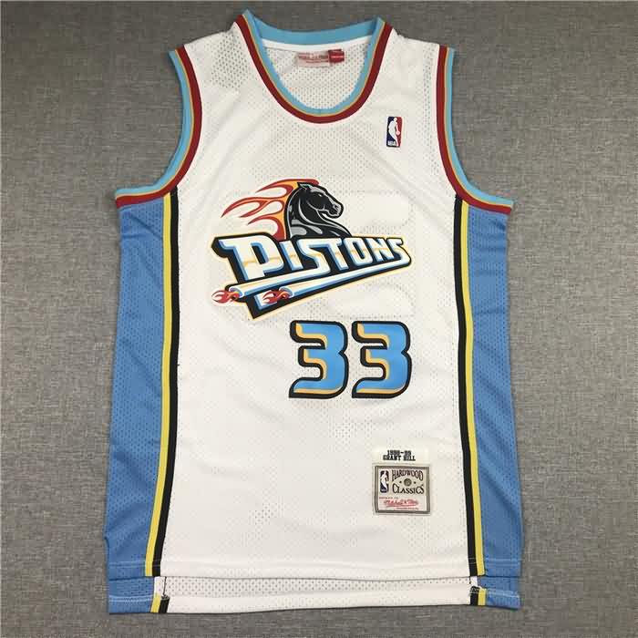 1998/99 Detroit Pistons HILL #33 White Classics Basketball Jersey (Stitched)