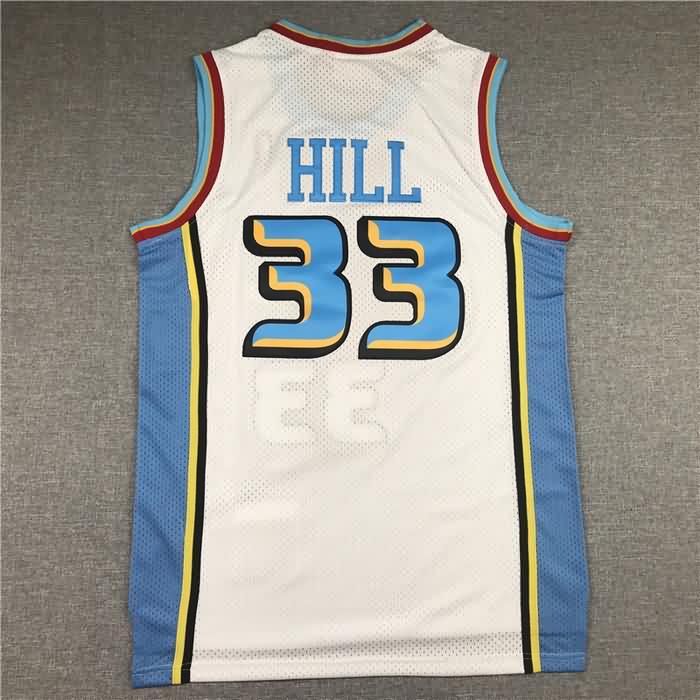 1998/99 Detroit Pistons HILL #33 White Classics Basketball Jersey (Stitched)