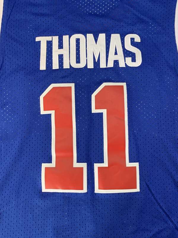 Detroit Pistons THOMAS #11 Blue Classics Basketball Jersey (Stitched)