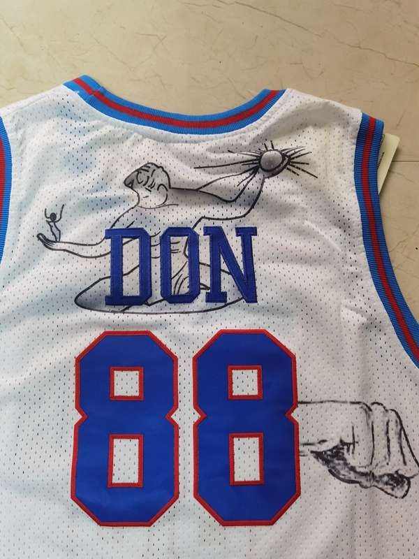 Detroit Pistons DON #88 White Basketball Jersey (Stitched)