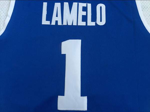 Europe Player LAMELO #1 Blue Basketball Jersey (Stitched)