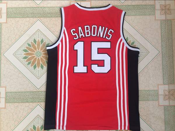 CCCP SABONIS #15 Red Basketball Jersey (Stitched)