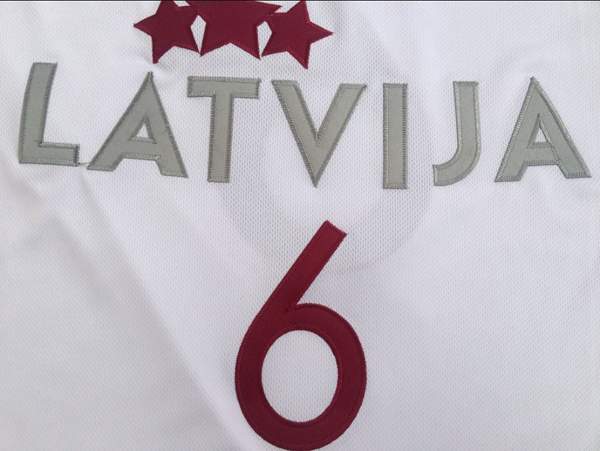 Latvija PORZINGIS #6 White Basketball Jersey (Stitched)