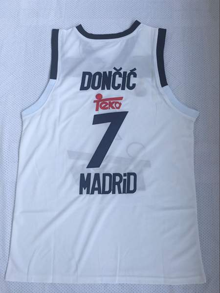 Real Madrid DONCIC #7 White Basketball Jersey 02 (Stitched)