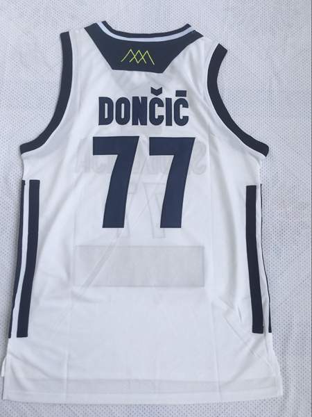 Slovenia DONCIC #77 White Basketball Jersey (Stitched)