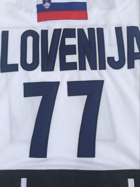 Slovenia DONCIC #77 White Basketball Jersey (Stitched)