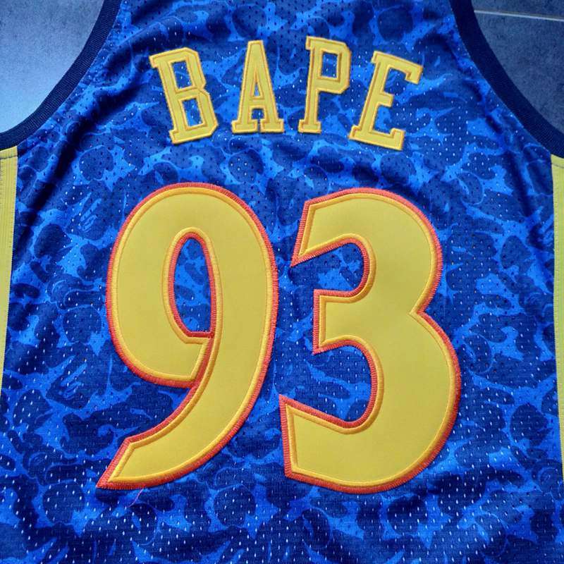 2009/10 Golden State Warriors BAPE #93 Dark Blue Classics Basketball Jersey (Closely Stitched)