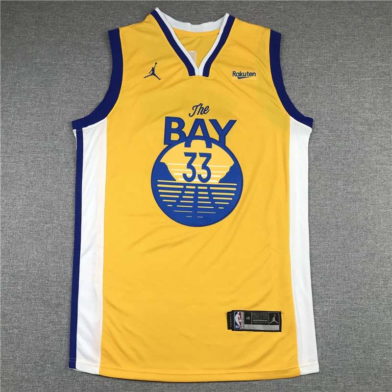 20/21 Golden State Warriors WISEMAN #33 Yellow AJ Basketball Jersey (Stitched)