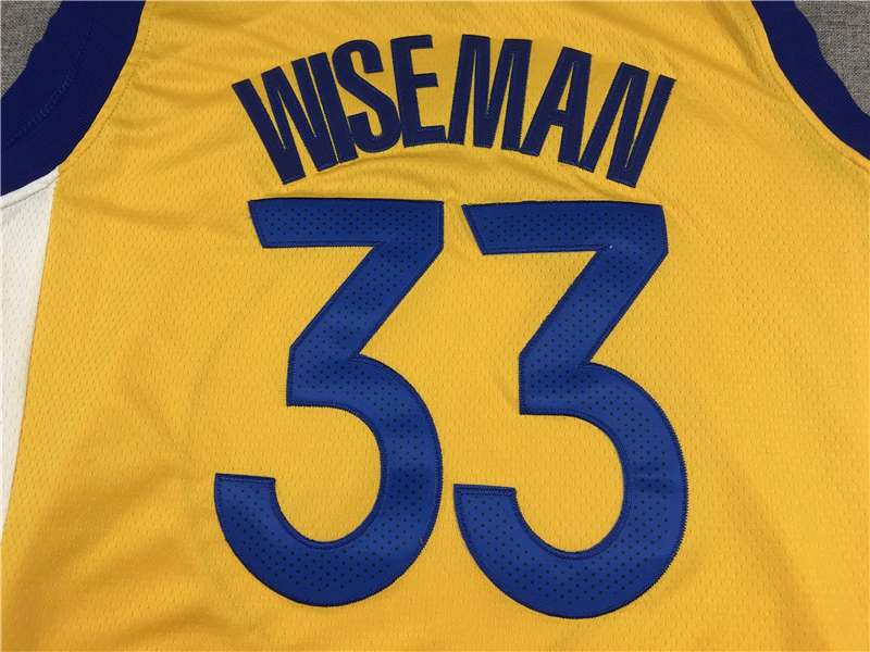 20/21 Golden State Warriors WISEMAN #33 Yellow AJ Basketball Jersey (Stitched)