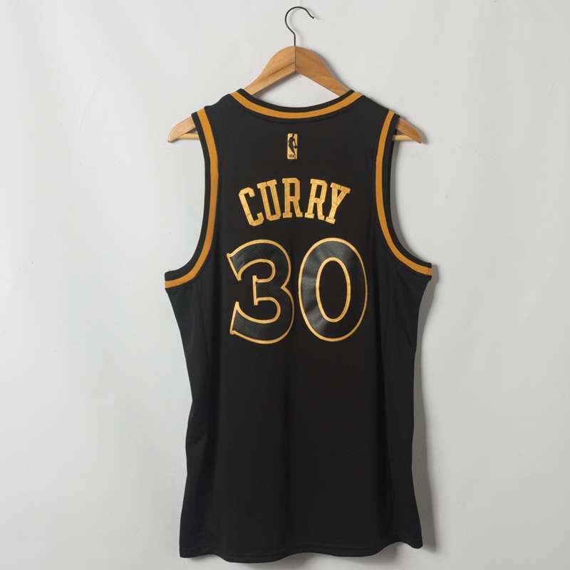 2020 Golden State Warriors CURRY #30 Black Gold Basketball Jersey (Stitched)