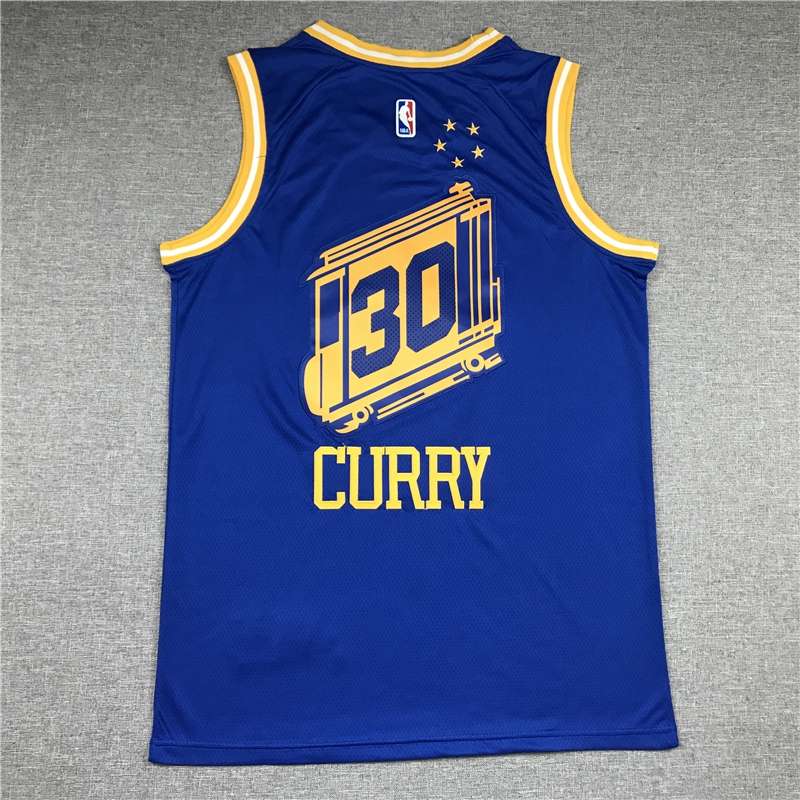 2020 Golden State Warriors CURRY #30 Blue City Basketball Jersey (Stitched)