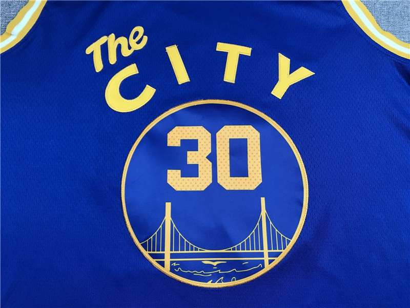 2020 Golden State Warriors CURRY #30 Blue City Basketball Jersey (Stitched)