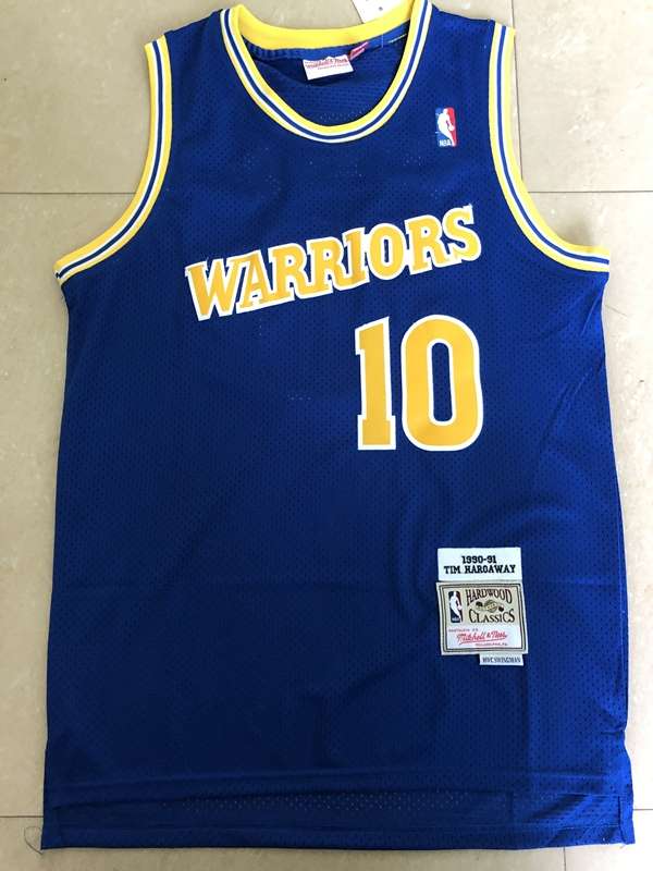 1990/91 Golden State Warriors HARDAWAY #10 Blue Classics Basketball Jersey (Stitched)