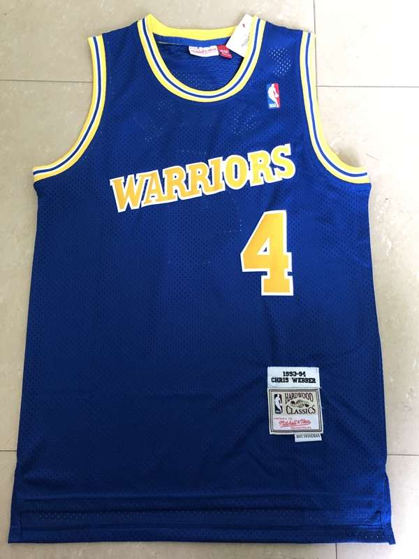 1993/94 Golden State Warriors WEBBER #4 Blue Classics Basketball Jersey (Stitched)