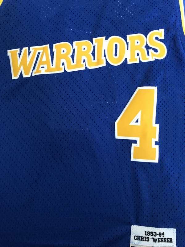 1993/94 Golden State Warriors WEBBER #4 Blue Classics Basketball Jersey (Stitched)