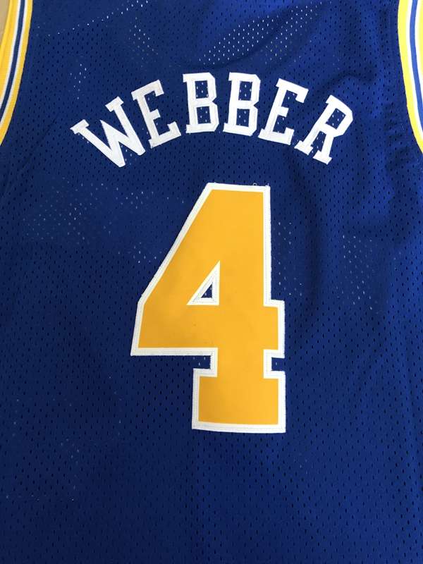 1993/94 Golden State Warriors WEBBER #4 Blue Classics Basketball Jersey (Stitched)