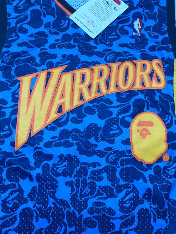 Golden State Warriors BAPE #93 Blue Classics Basketball Jersey (Stitched)