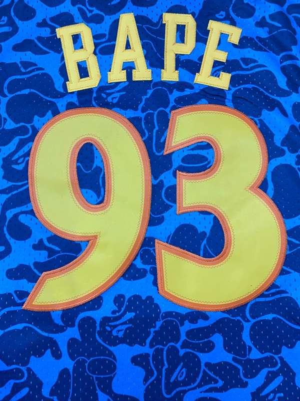 Golden State Warriors BAPE #93 Blue Classics Basketball Jersey (Stitched)