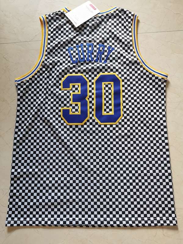 Golden State Warriors CURRY #30 Black White Classics Basketball Jersey (Stitched)