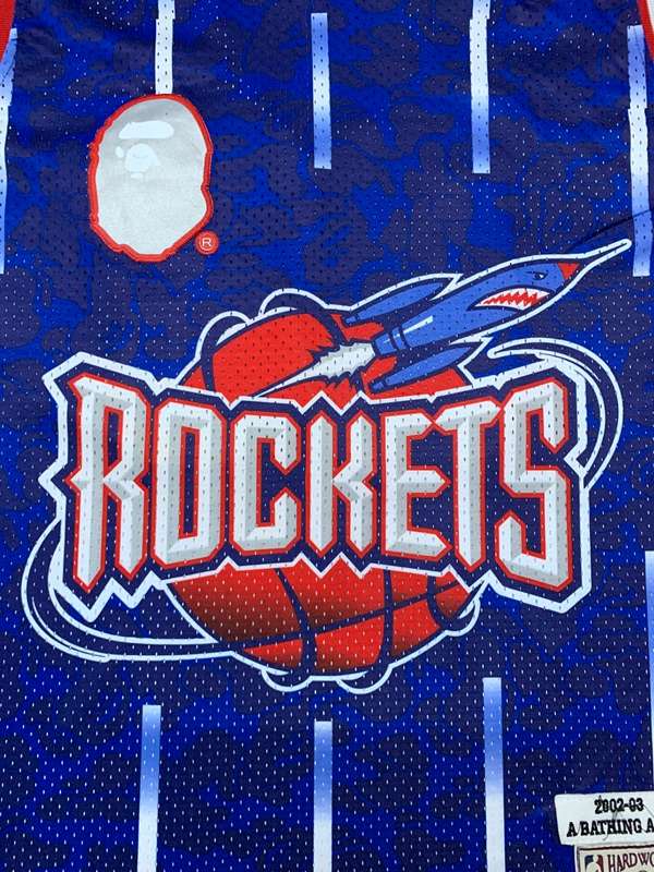 2002/03 Houston Rockets BAPE #93 Blue Classics Basketball Jersey (Stitched)