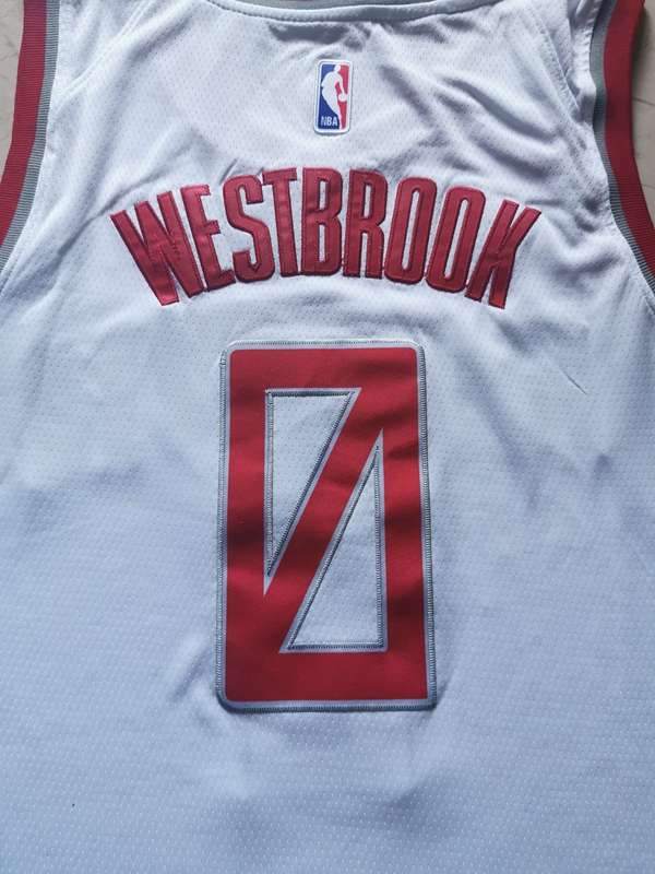 2020 Houston Rockets WESTBROOK #0 White City Basketball Jersey (Stitched)