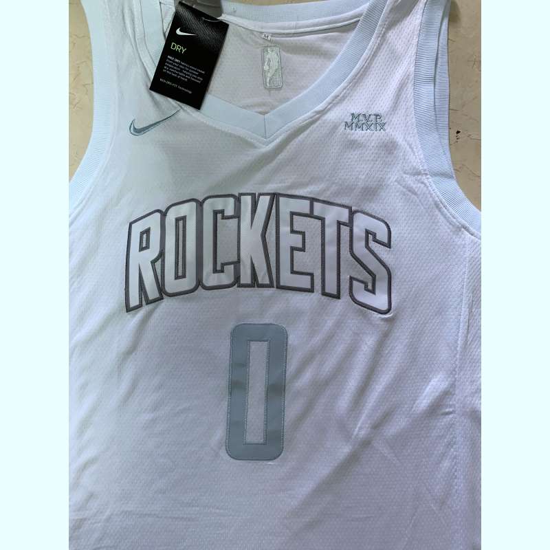 2020 Houston Rockets WESTBROOK #0 White MVP Basketball Jersey (Stitched)