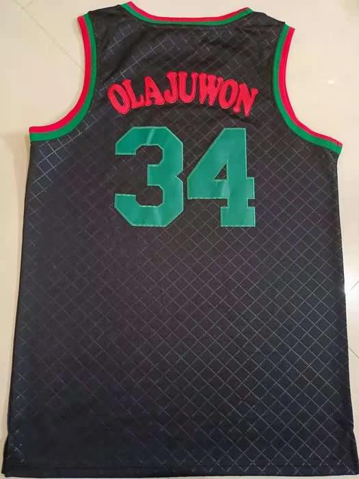 1993/94 Houston Rockets OLAJUWON #34 Black Classics Basketball Jersey (Stitched)